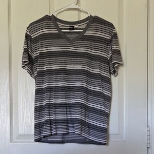 BDG Black/Grey/White Striped T-Shirt, Small
